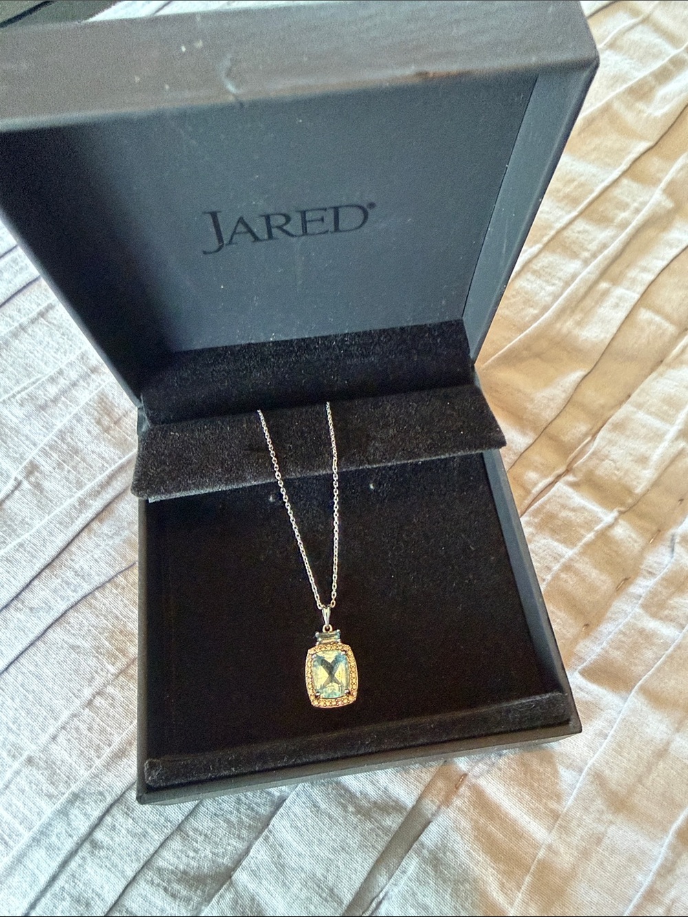 Jared Silver Necklace with Blue and Green Butterfly Enamel Pendant